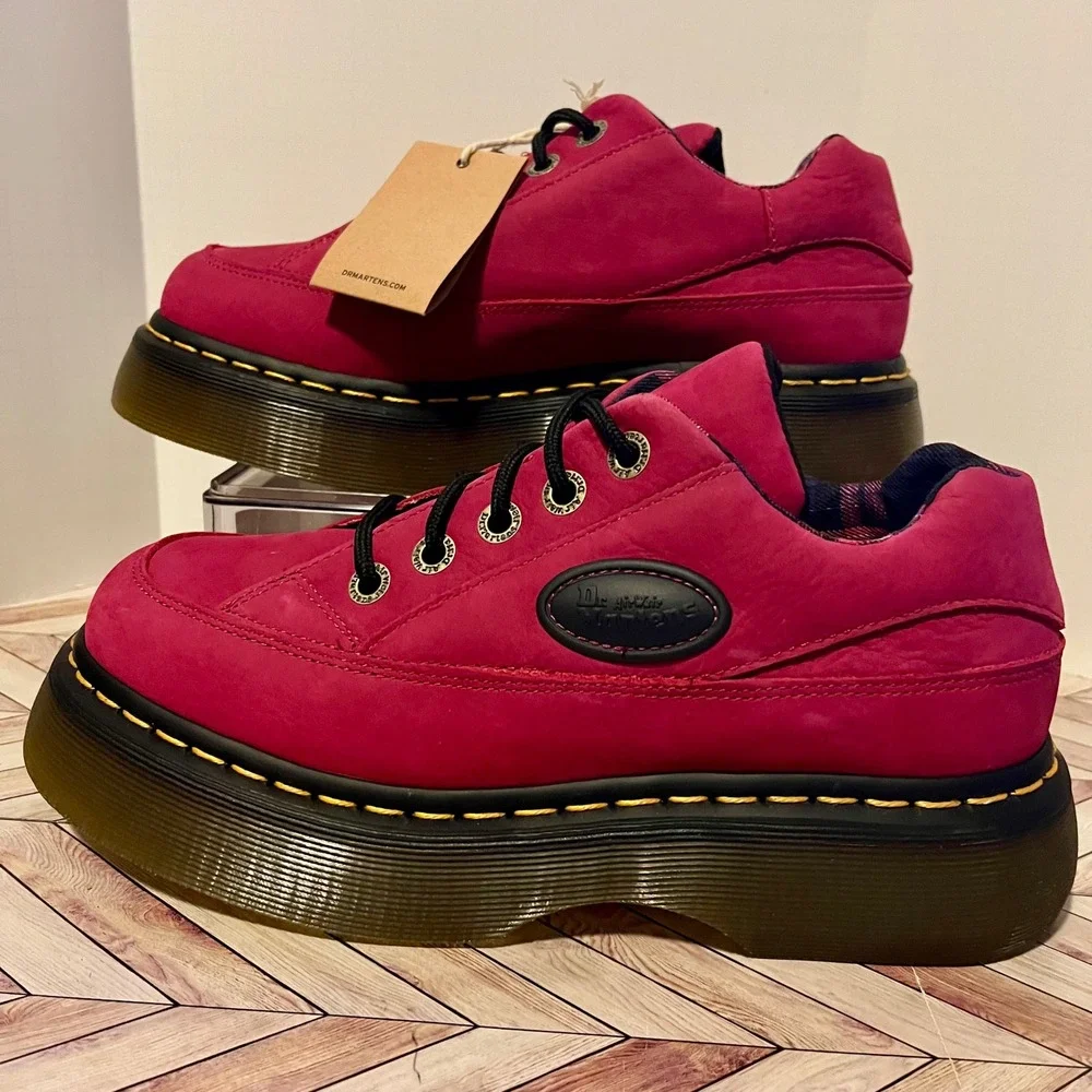 Dr Martens Buzz 5-Eye Milled Nubuck WP Shoes Fuchsia Pink Womens 8 Chunky Bex